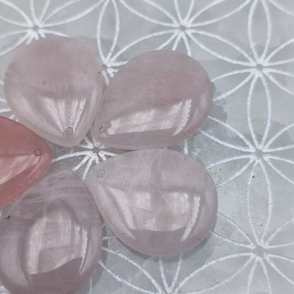 Colgante gota perforada - Cuarzo rosa