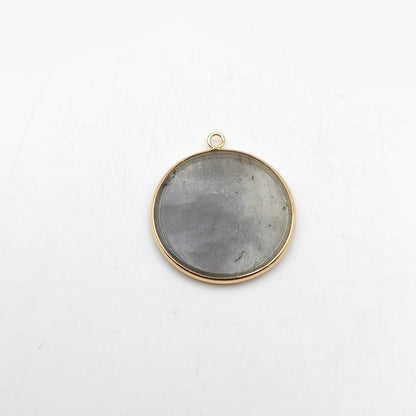 Pendentif rond serti Labradorite naturelle