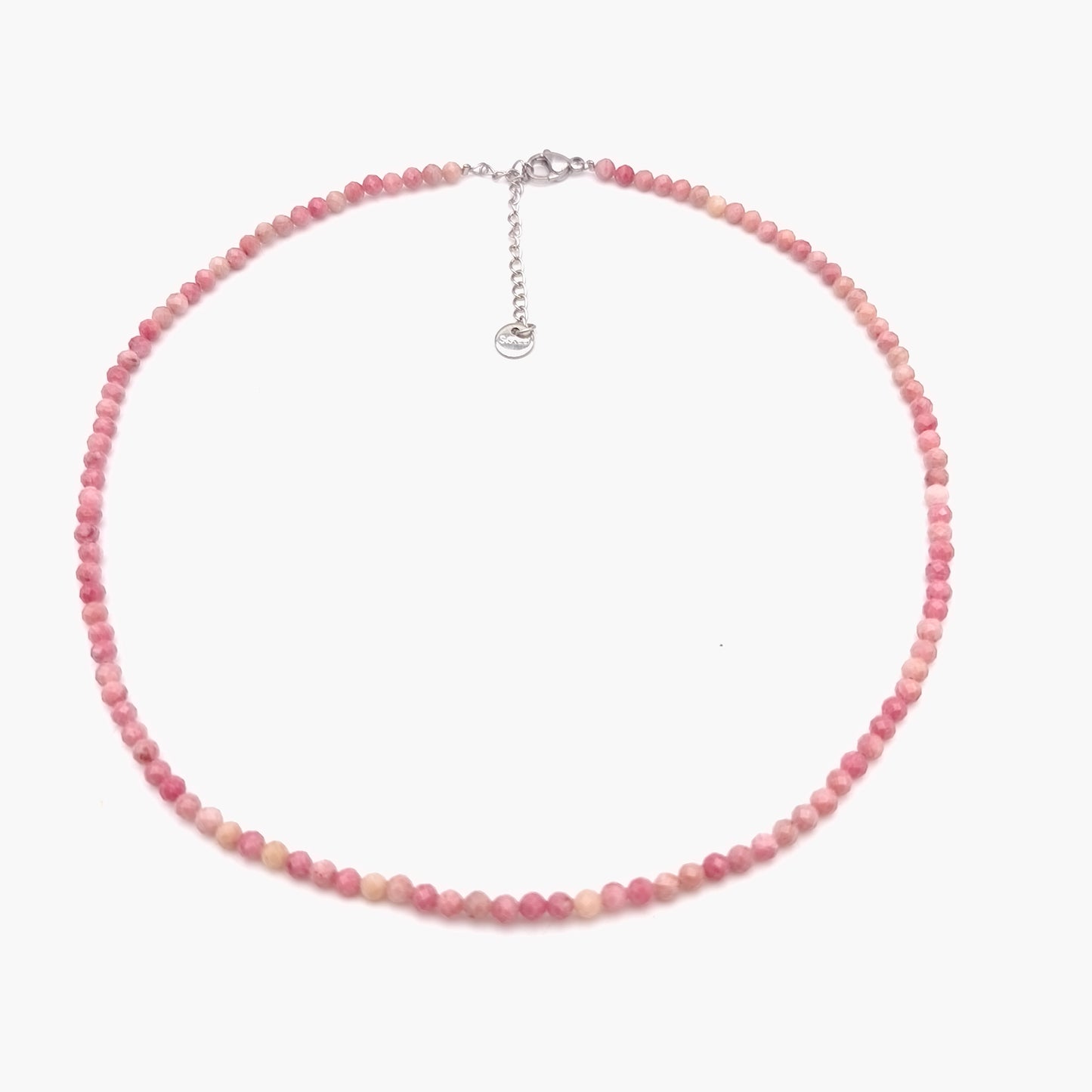 Halskette facettierte Perlen - Rhodonit EXTRA (3 mm)