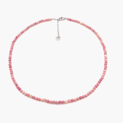 Halskette facettierte Perlen - Rhodonit EXTRA (3 mm)