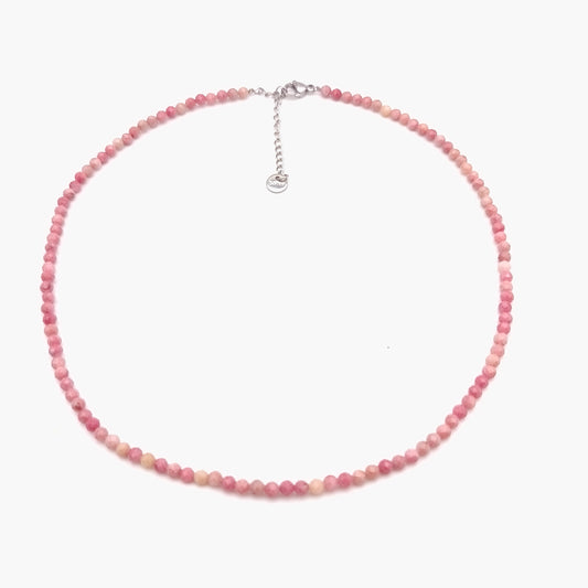 Collier perles facettées -  Rhodonite EXTRA (3 mm)