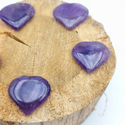 Petit Coeur PLAT- Améthyste naturelle - Taille M