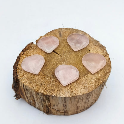 Petit Coeur PLAT- Quartz rose - Taille M