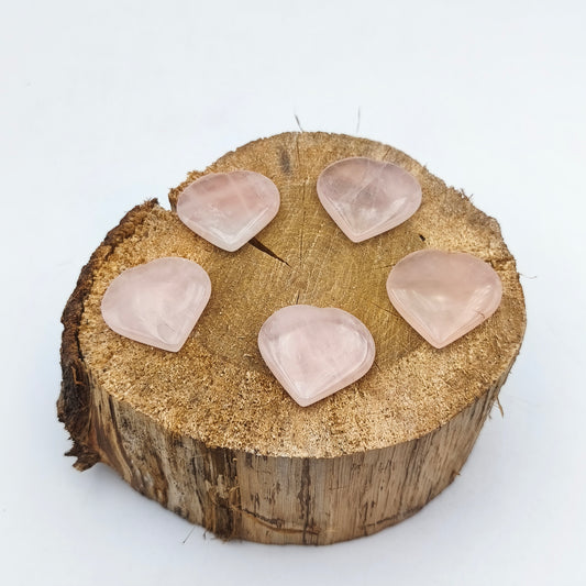 Petit Coeur PLAT- Quartz rose - Taille M
