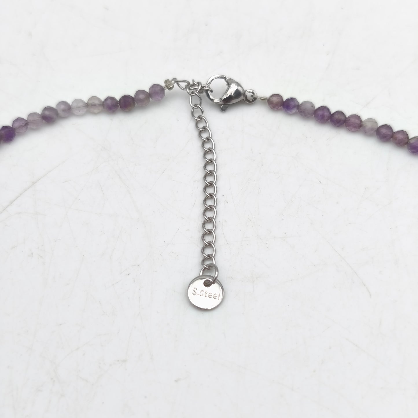 Facettierte Perlenkette - Naturamethyst (3 mm)
