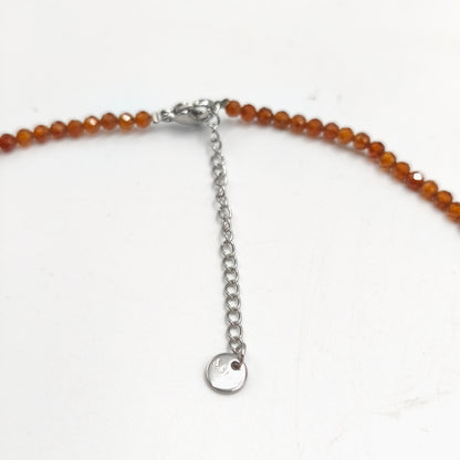 Faceted bead necklace - Garnet (3 mm)