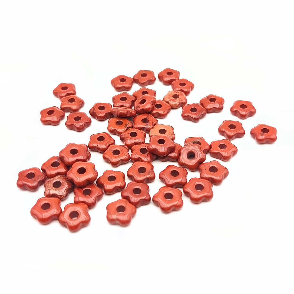 Pendentif Fleur Jaspe Rouge