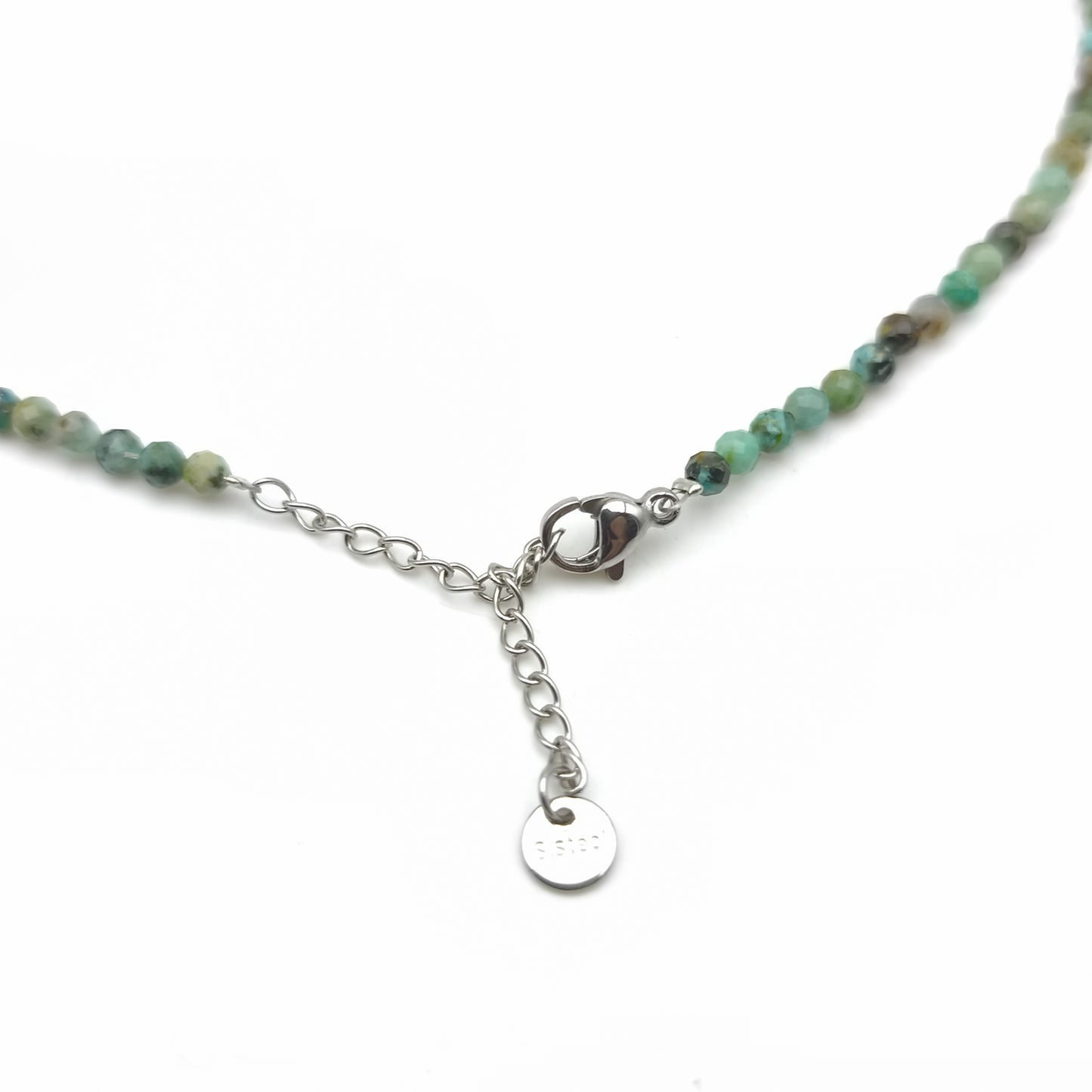 Collier perles facettées - Turquoise (3 mm)