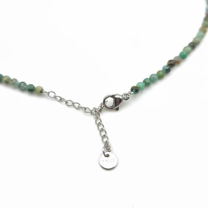 Collier perles facettées - Turquoise (3 mm)