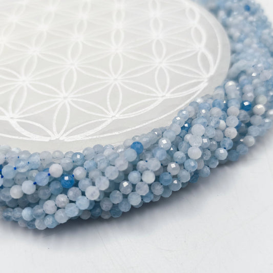 Rang facetté - Aigue Marine (4 mm)