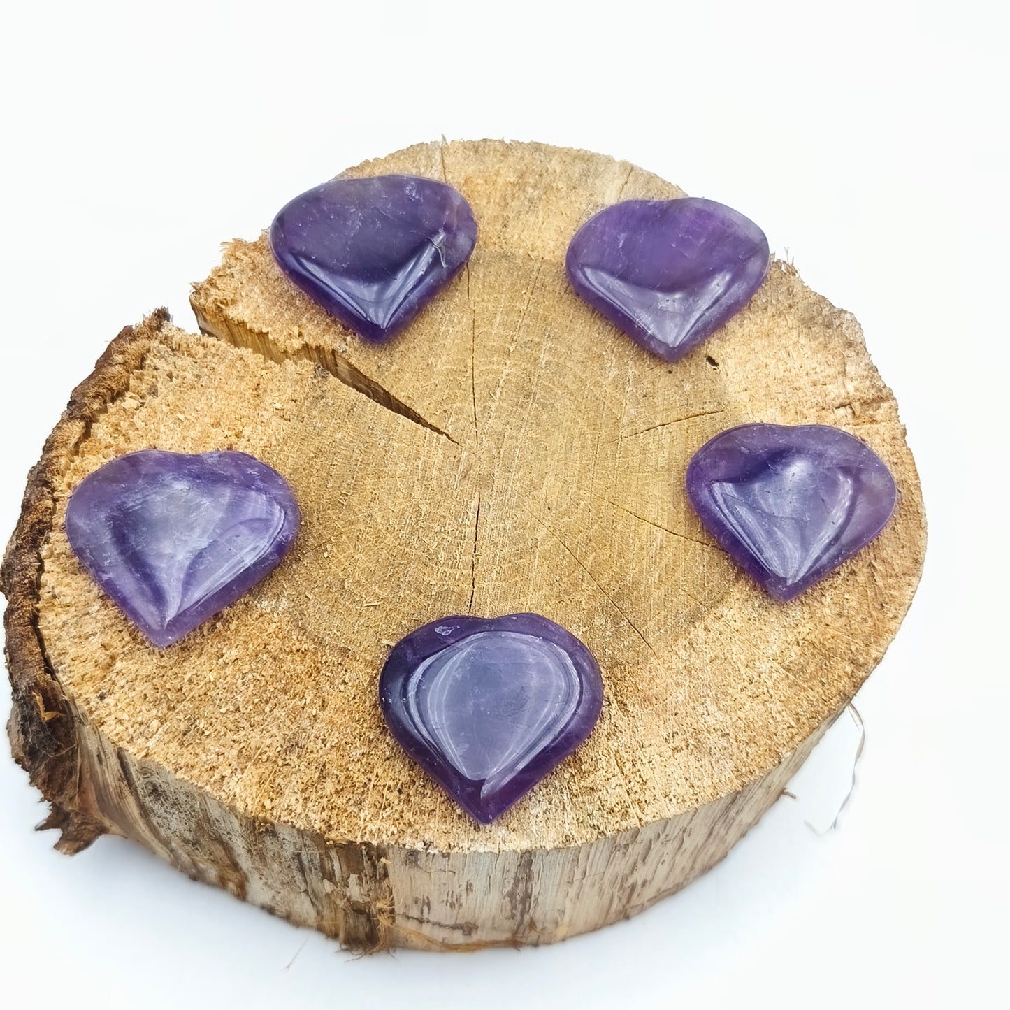 Petit Coeur PLAT- Améthyste naturelle - Taille M