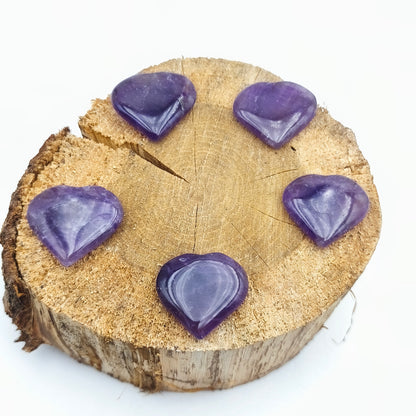 Petit Coeur PLAT- Améthyste naturelle - Taille M