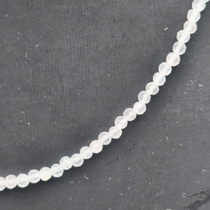 Collier perles facettées - Quartz rose (3 mm)