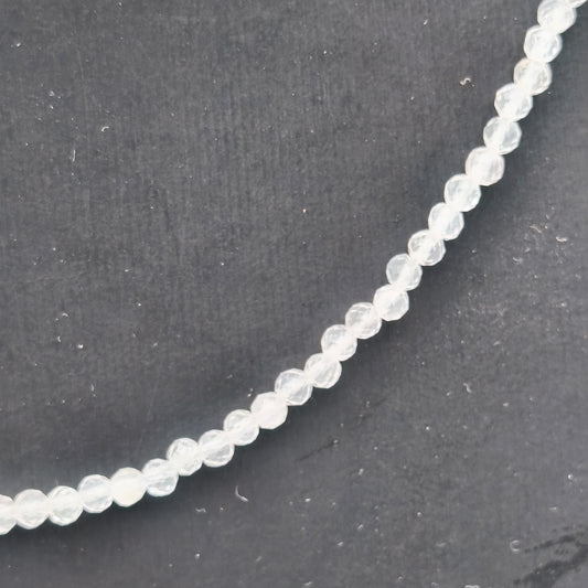 Collier perles facettées - Quartz rose (3 mm)