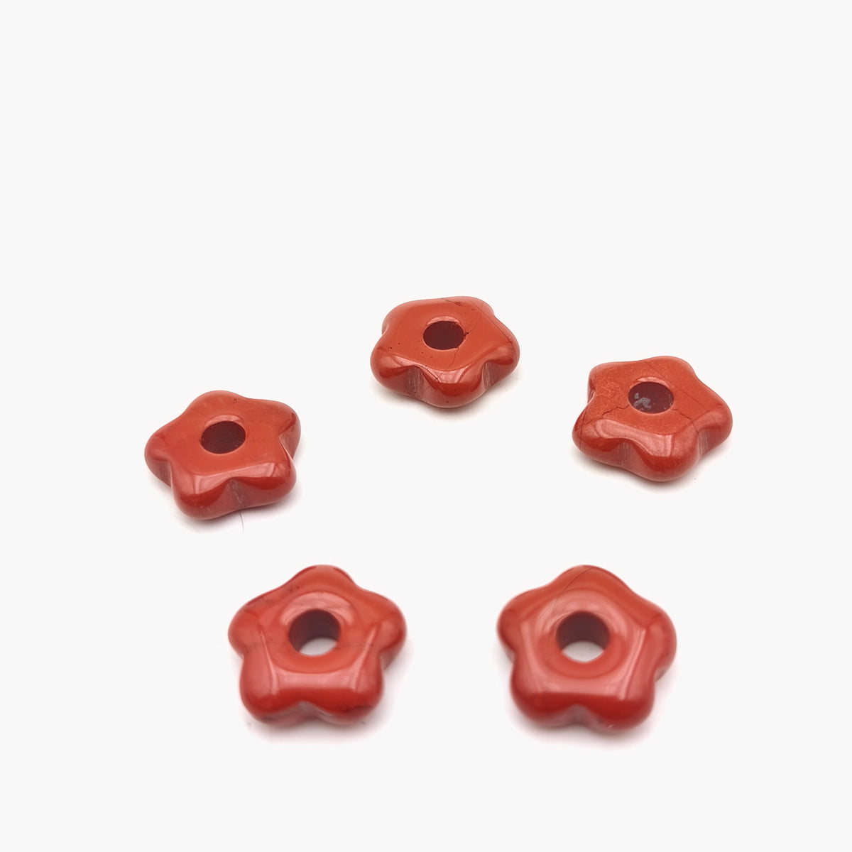 Pendentif Fleur Jaspe Rouge