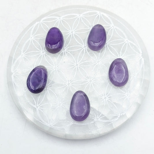 Pendentif pierre roulée percée - Améthyste