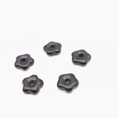 Pendentif Fleur Obsidienne noire