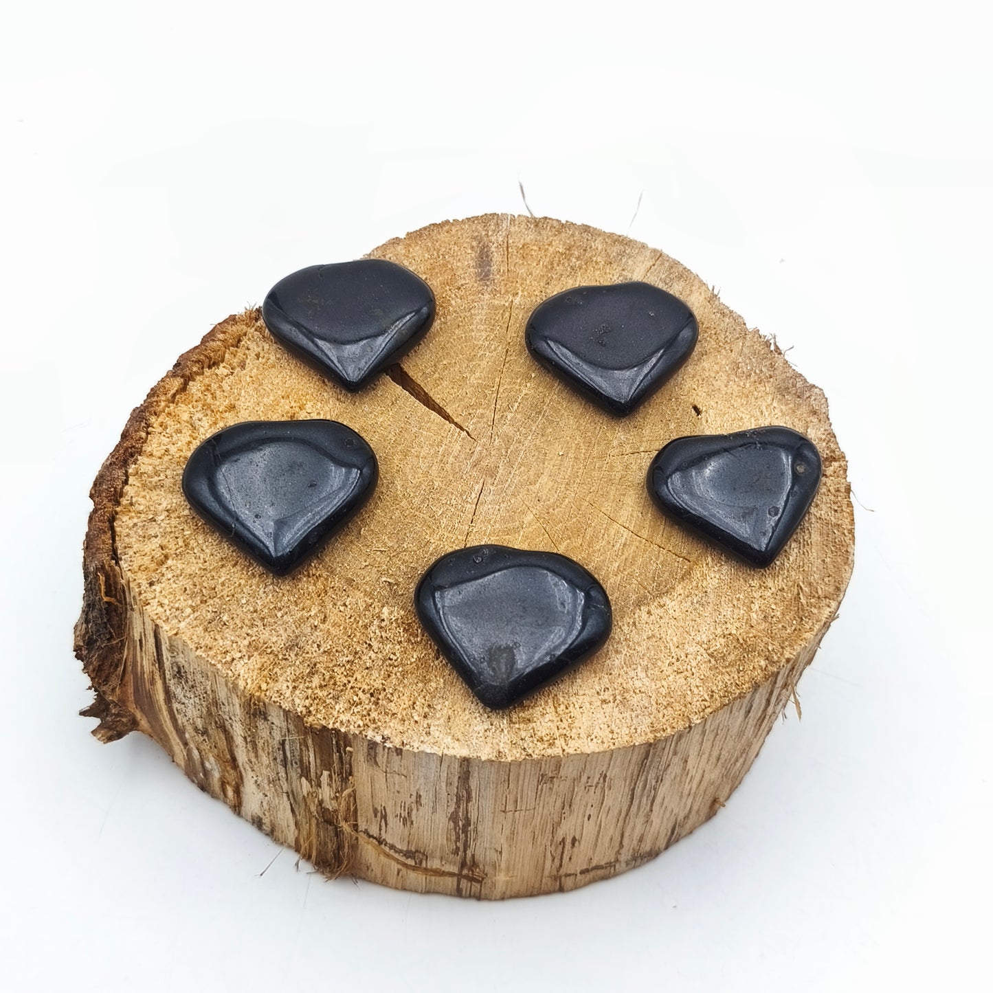 Petit Coeur PLAT- Tourmaline noire - Taille M