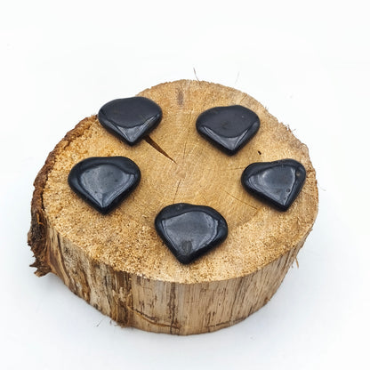 Petit Coeur PLAT- Tourmaline noire - Taille M