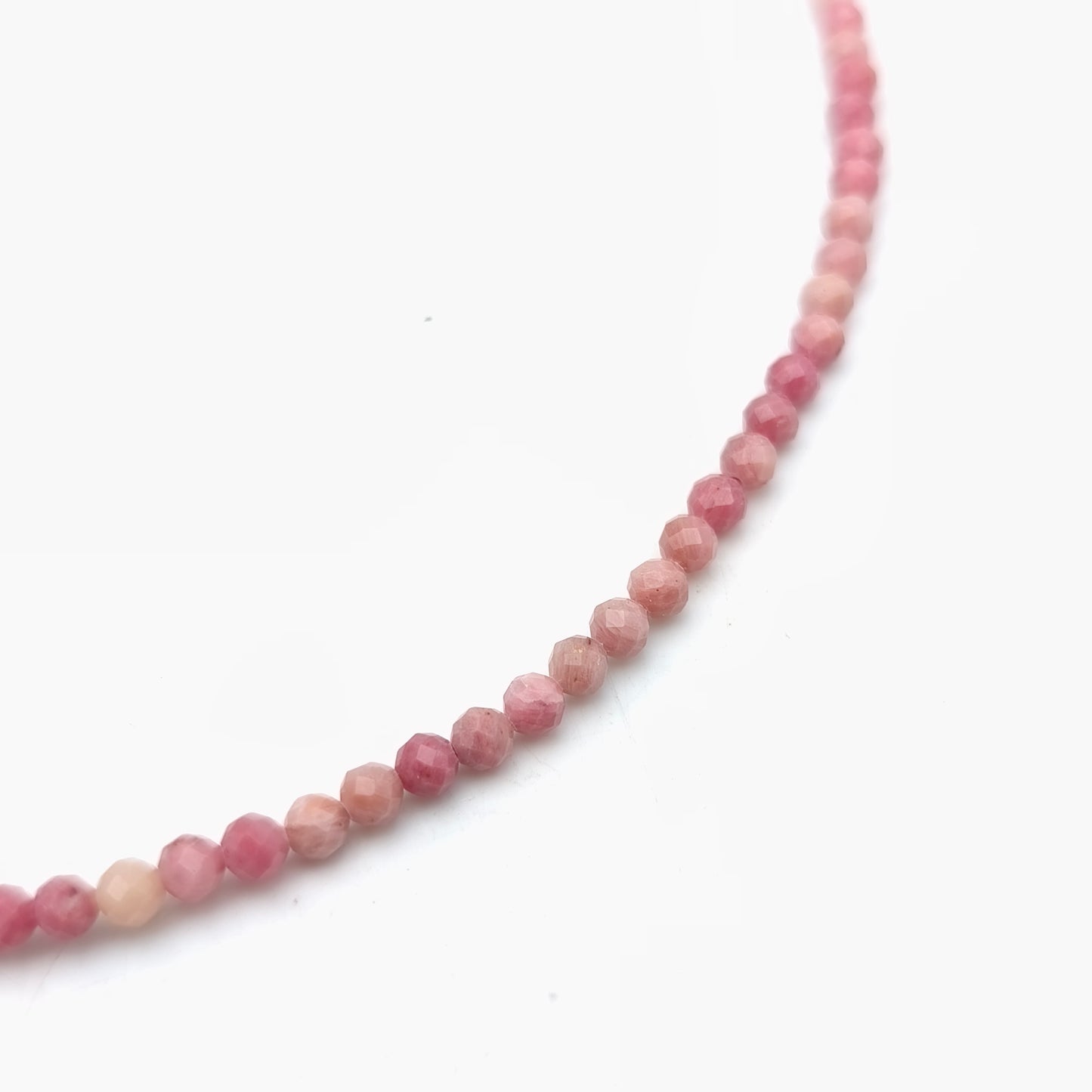 Halskette facettierte Perlen - Rhodonit EXTRA (3 mm)