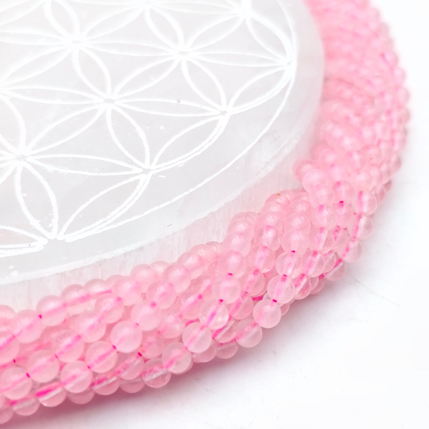 Rang de perles - Quartz rose (4 mm)