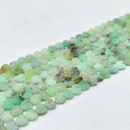 Rang de perles cœur - Chrysoprase (6 mm)
