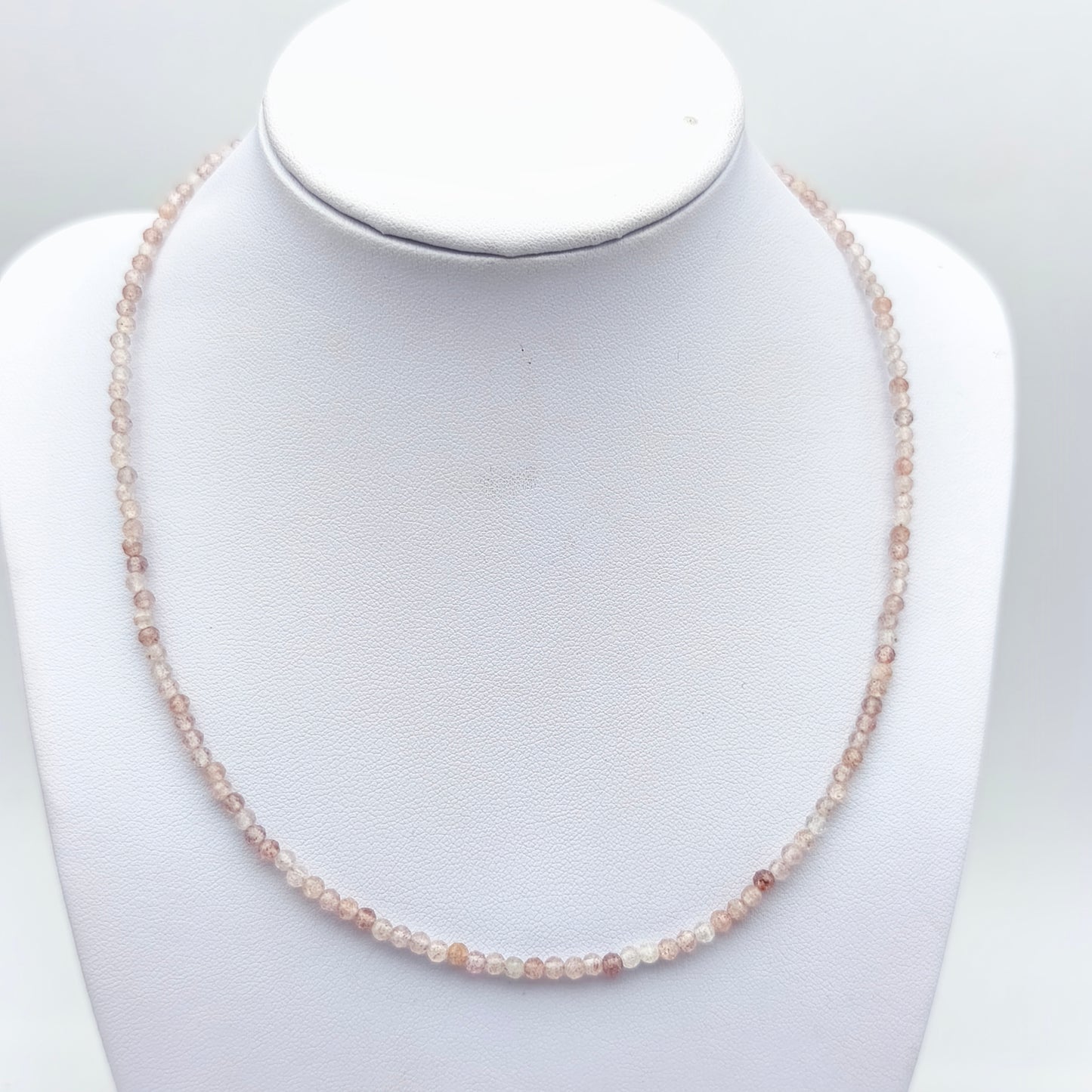 Collier perles facettées - Quartz fumé (3 mm)
