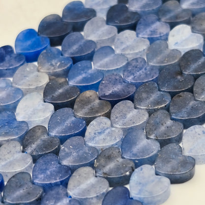 Rang de perles cœur - Aventurine bleue (6 mm)