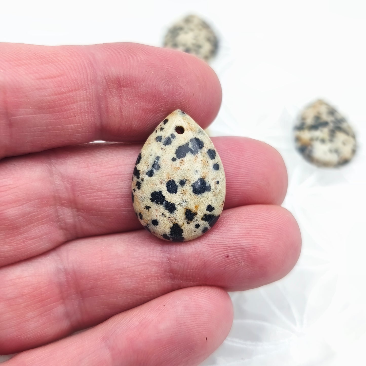 Pendentif Goutte Jaspe dalmatien