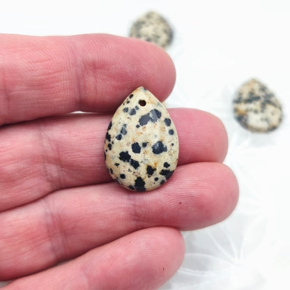 Pendentif Goutte Jaspe dalmatien