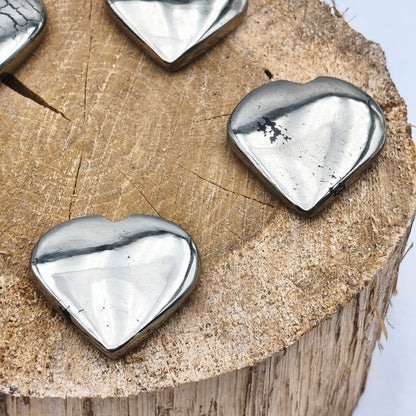 Petit Coeur PLAT - Pyrite EXTRA - Taille M
