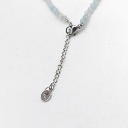 Collier perles facettées - Aigue Marine (3 mm)