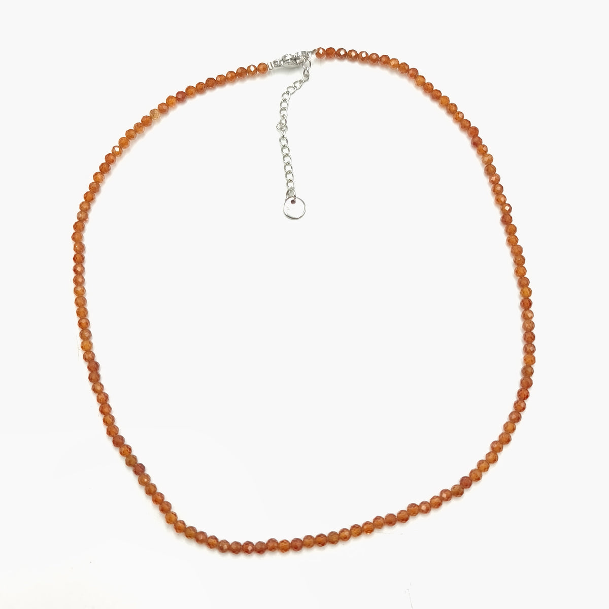 Faceted bead necklace - Garnet (3 mm)