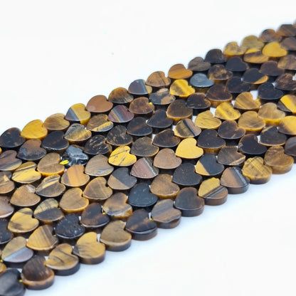 Rang de perles cœur - Oeil de tigre (6 mm)
