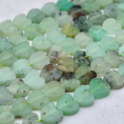 Rang de perles cœur - Chrysoprase (6 mm)