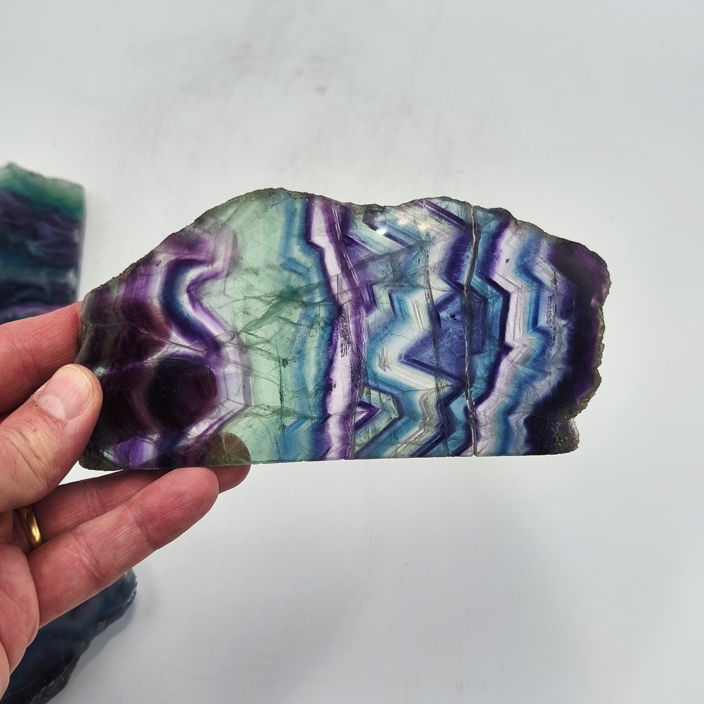 Tranche de Fluorite multicolore - Lot de 1,2 Kg - 3 pièces