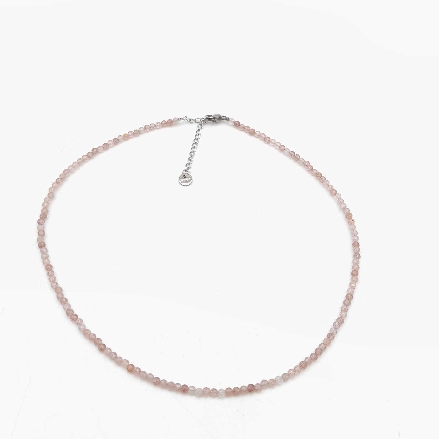 Collar de perlas facetadas - Cuarzo "Fresa" (3 mm)