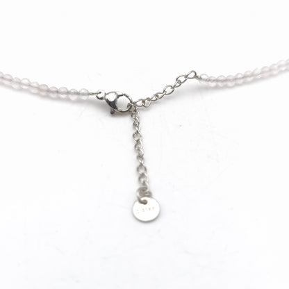 Collier perles facettées - Quartz rose (3 mm)