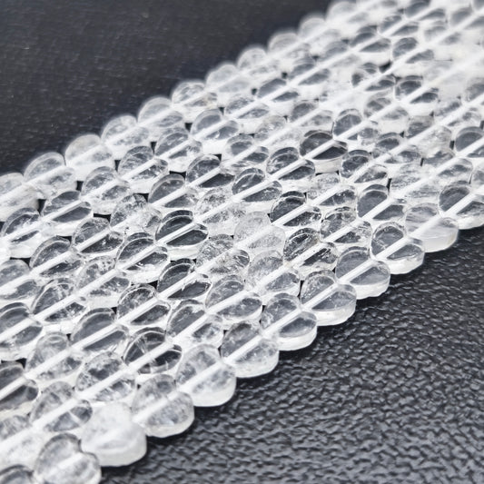 Rang de perles cœur - Cristal de roche (6 mm)