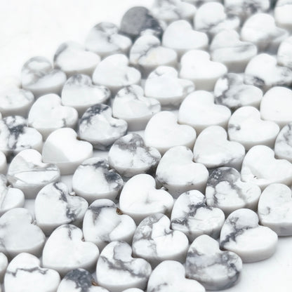 Rang de perles cœur - Howlite (6 mm)