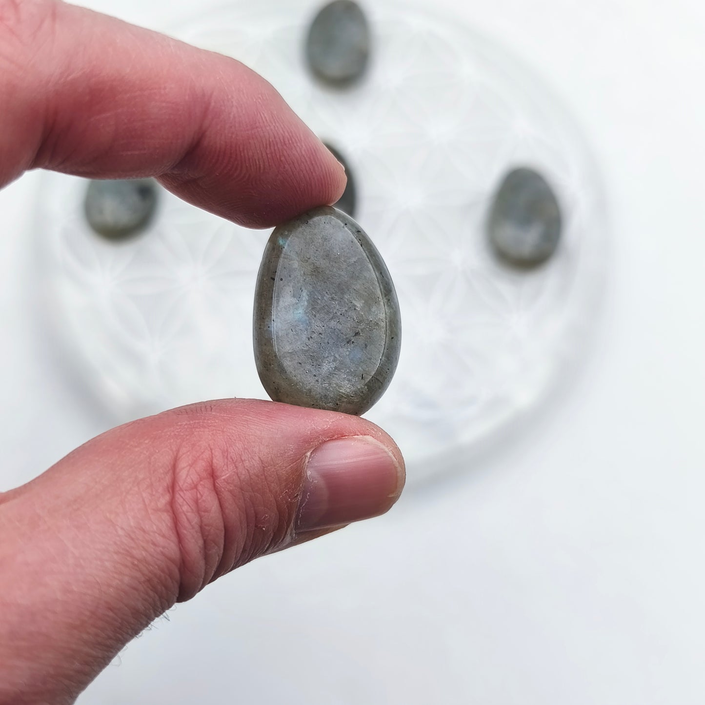 Pendentif pierre roulée percée - Labradorite