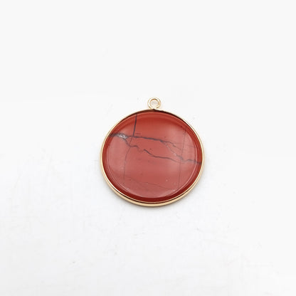 Pendentif rond serti Jaspe Rouge