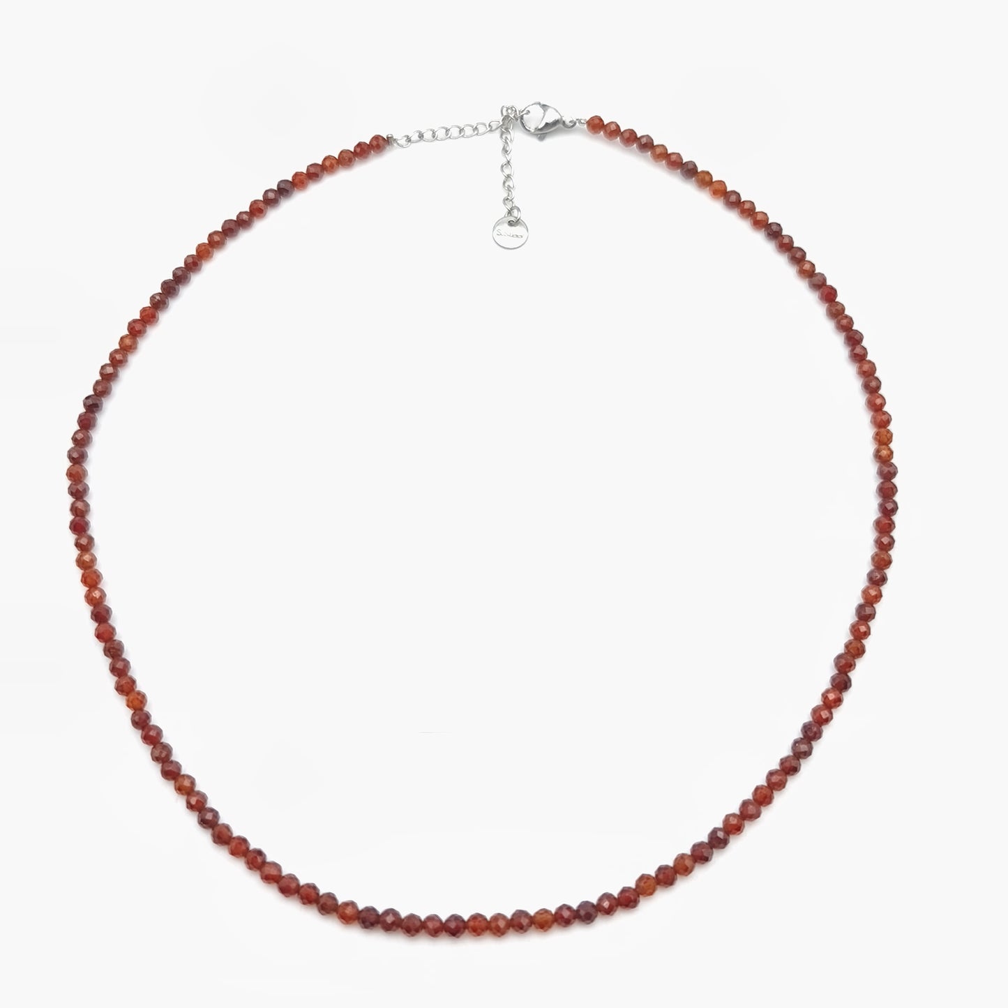 Collar de perlas facetadas - Granate (3 mm)
