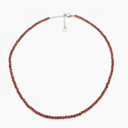 Collar de perlas facetadas - Granate (3 mm)