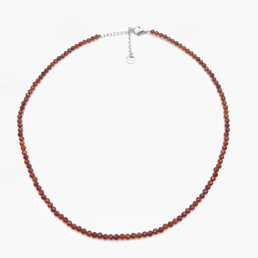 Collier perles facettées - Grenat (3 mm)