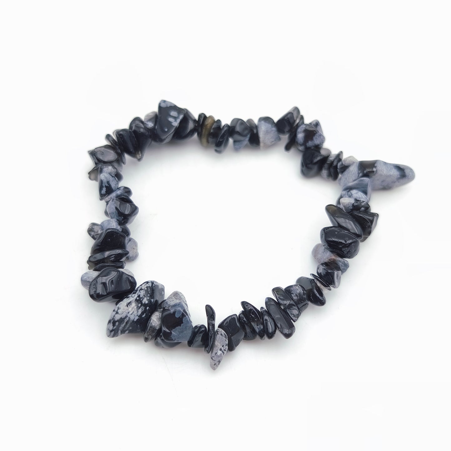 Bracelet baroque en Obsidienne Flocon de Neige / Mouchetée (Collection Enfant)