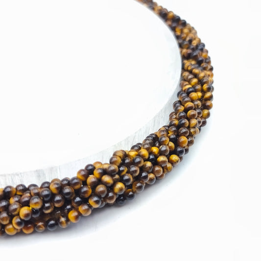 Rang de perles - Oeil de tigre EXTRA (4 mm)