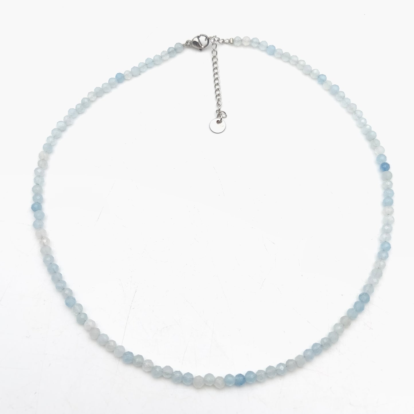 Collar de perlas facetadas - Aguamarina EXTRA (3 mm)