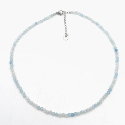 Collar de perlas facetadas - Aguamarina EXTRA (3 mm)