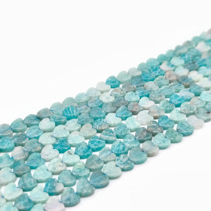 Rang de perles cœur - Amazonite (6 mm)